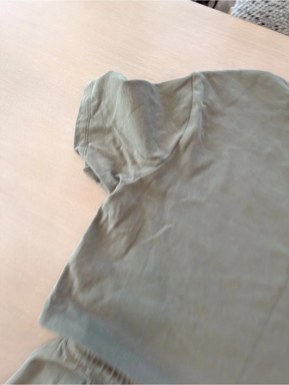 Nike Women’s Olive Green Crop Tee (Medium) & Drawstring Shorts (Large) Set